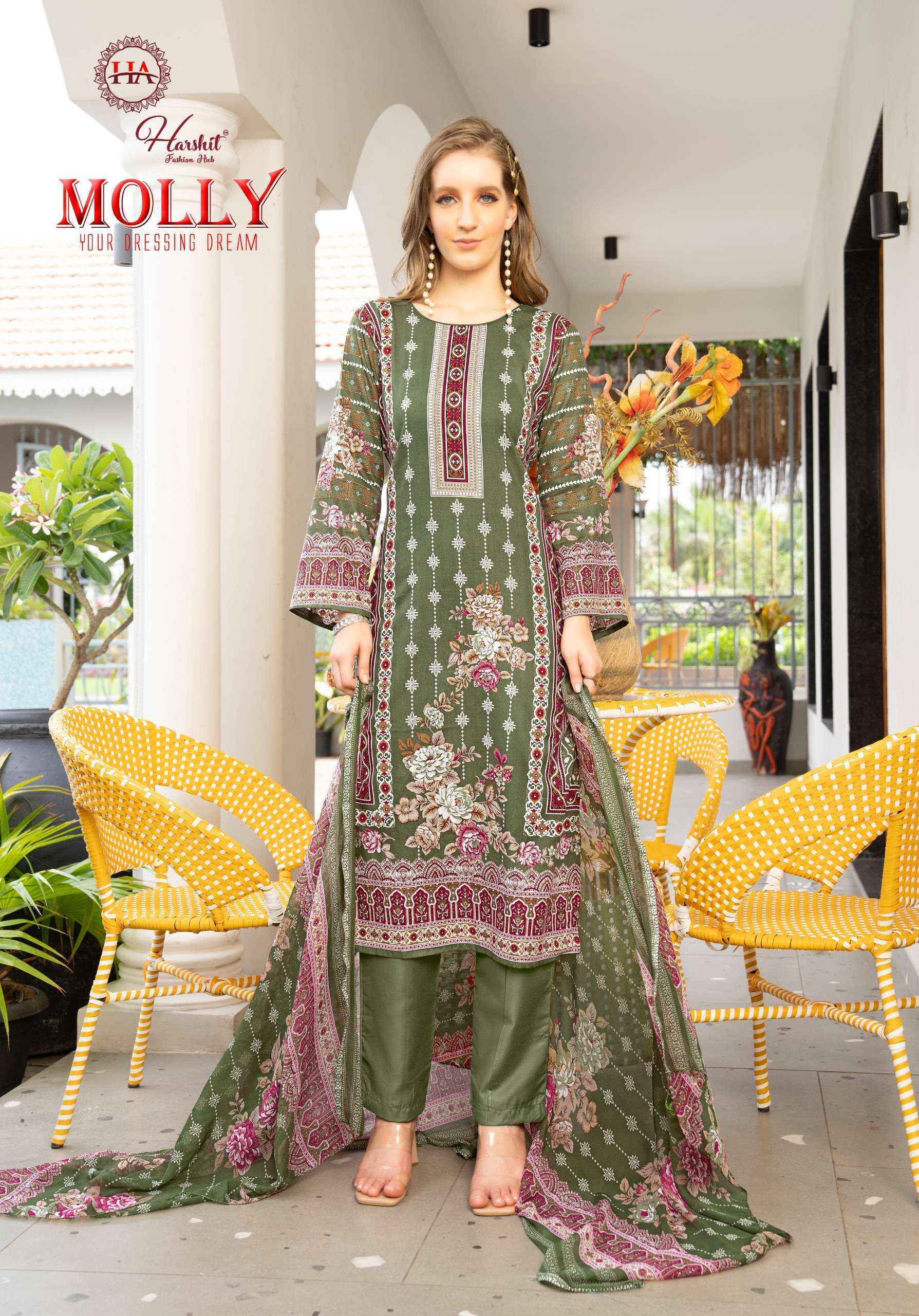 Harshit Fashion Molly Cambric Cotton Salwar Kameez Wholesale Rate ( 8 Pcs Catalog )