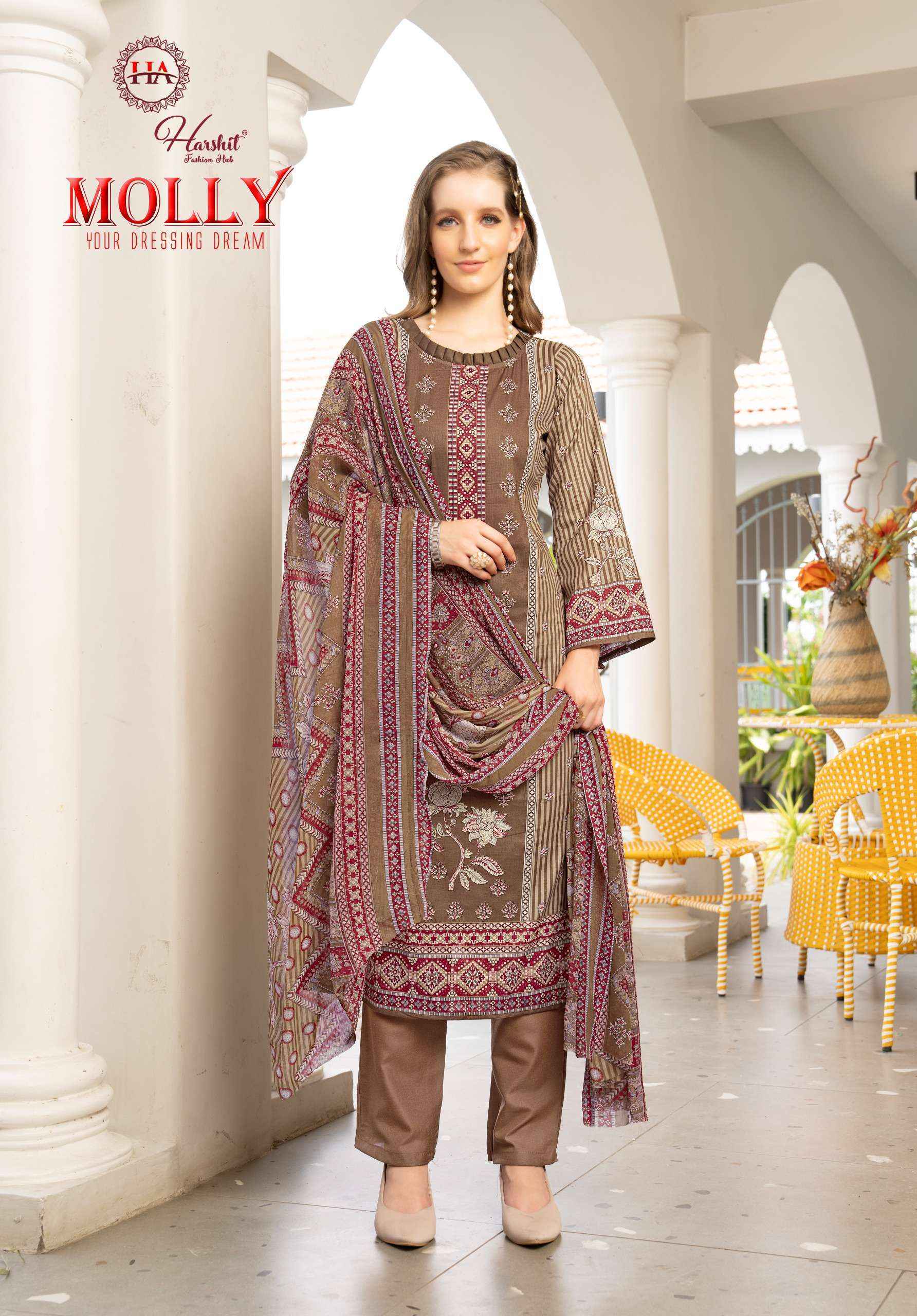 Harshit Fashion Molly Cambric Cotton Salwar Kameez Wholesale Rate ( 8 Pcs Catalog )