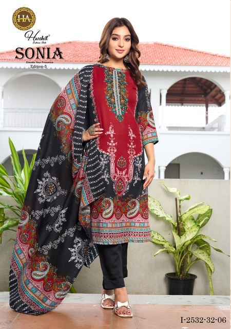 Harshit Fashion Sonia Edition 5 Cotton Salwar Kameez Wholesale Rate ( 8 Pcs Catalog )