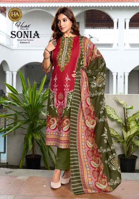 Harshit Fashion Sonia Edition 5 Cotton Salwar Kameez Wholesale Rate ( 8 Pcs Catalog )
