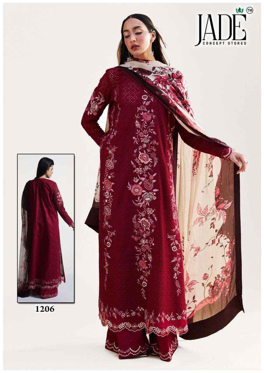 Jade Bin Saeed Heavy Luxury Vol 12 Cotton Dress Material Wholesale Price ( 6 pcs Catalogue