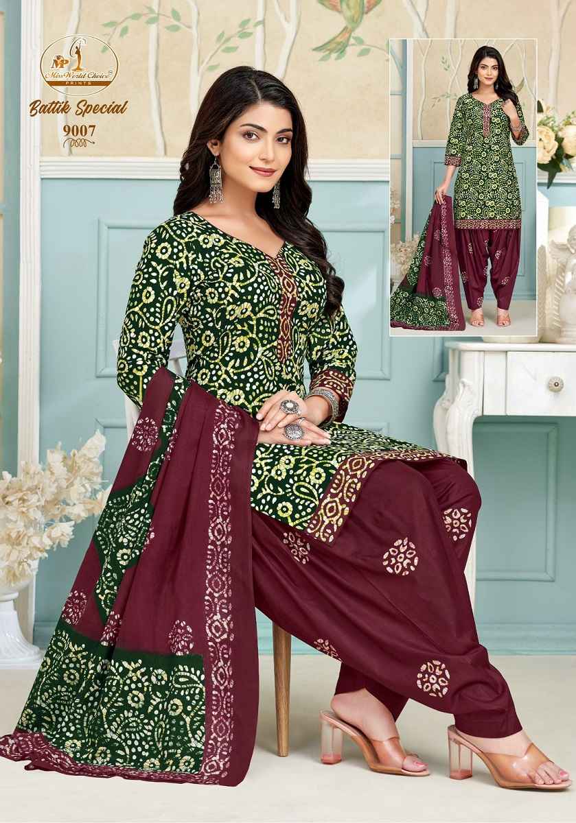 Miss World Batik Special Vol 9 Cotton Printed Dress Material Surat Wholesale ( 10 Pcs Catalogue )