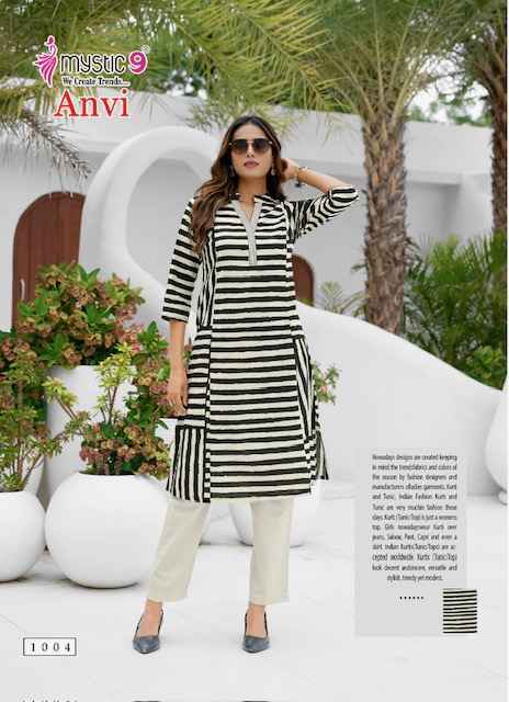 Mystic 9 Anvi Cotton Kurti With Bottom Wholesale Rate ( 10 Pcs Catalog )