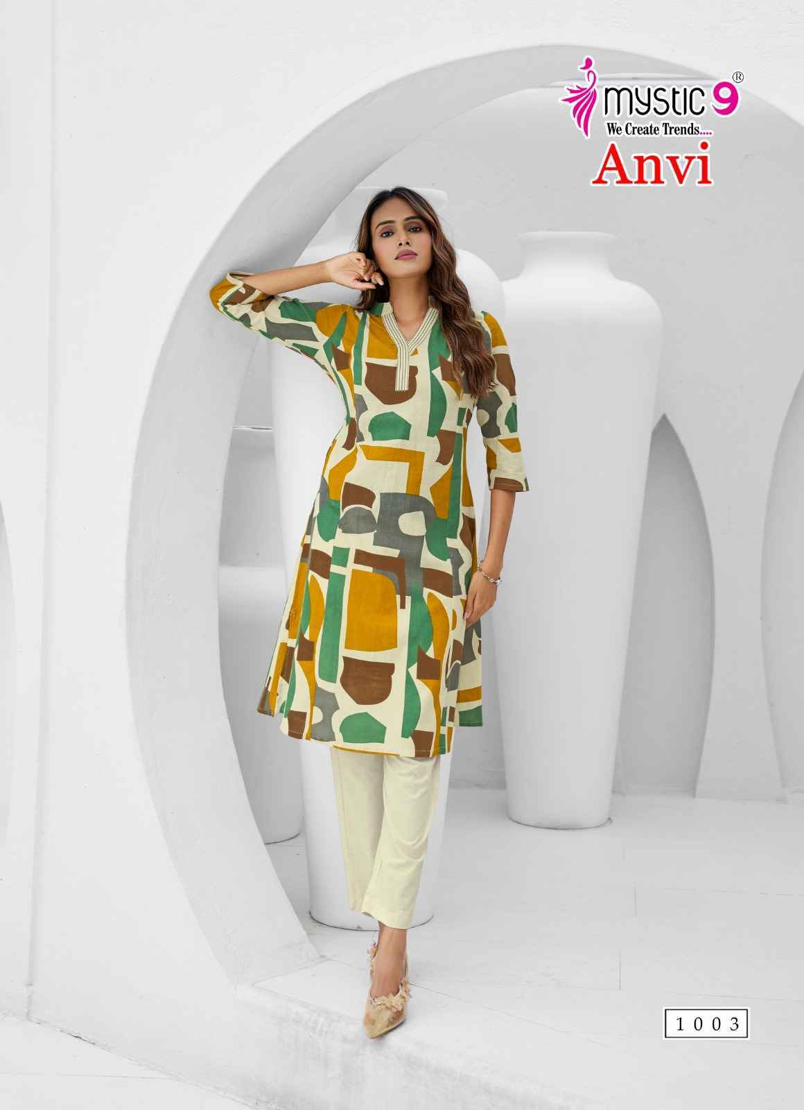 Mystic 9 Anvi Cotton Kurti With Bottom Wholesale Rate ( 10 Pcs Catalog )