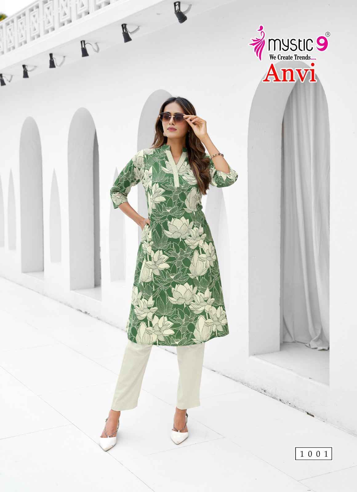 Mystic 9 Anvi Cotton Kurti With Bottom Wholesale Rate ( 10 Pcs Catalog )