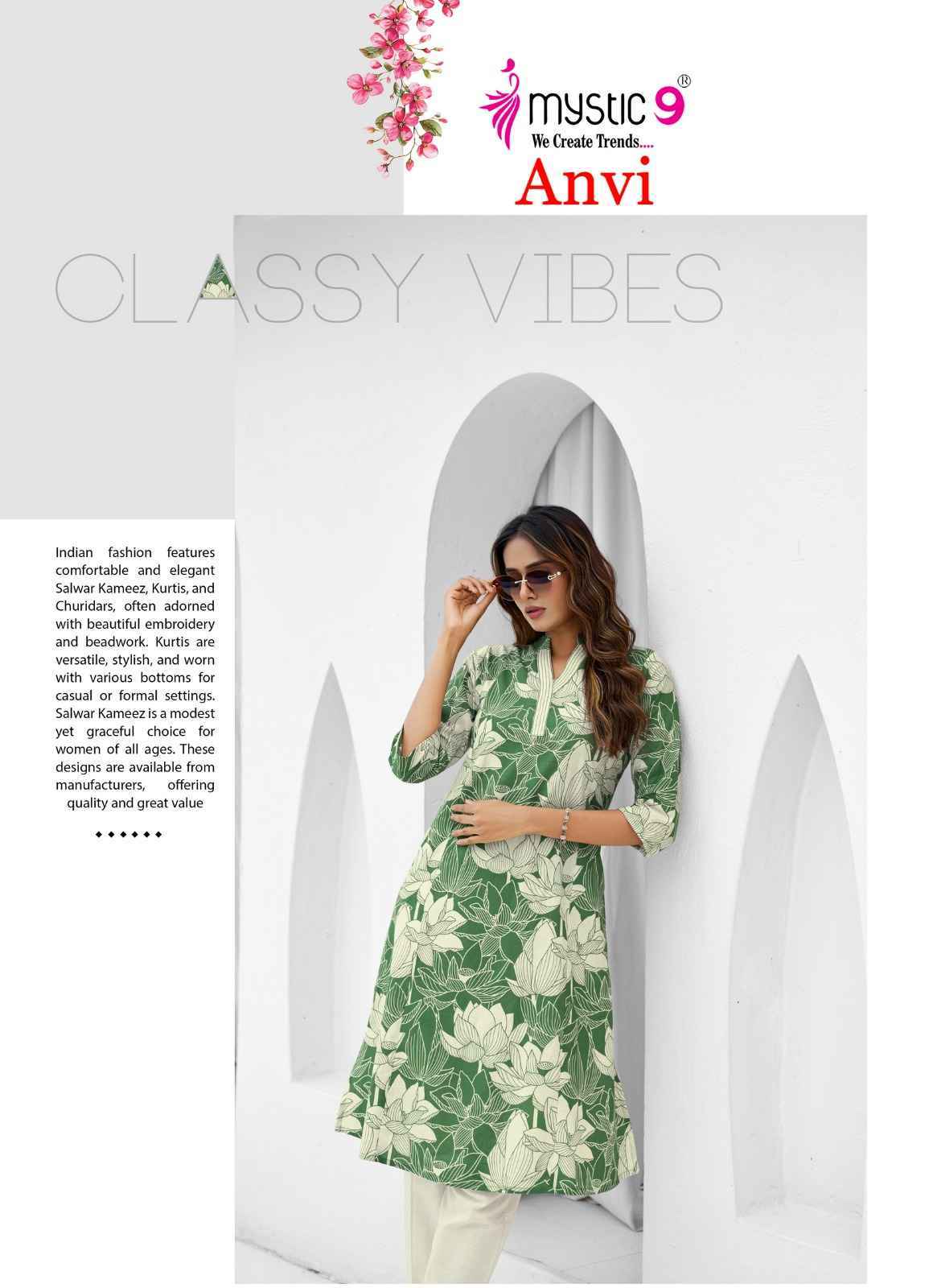 Mystic 9 Anvi Cotton Kurti With Bottom Wholesale Rate ( 10 Pcs Catalog )