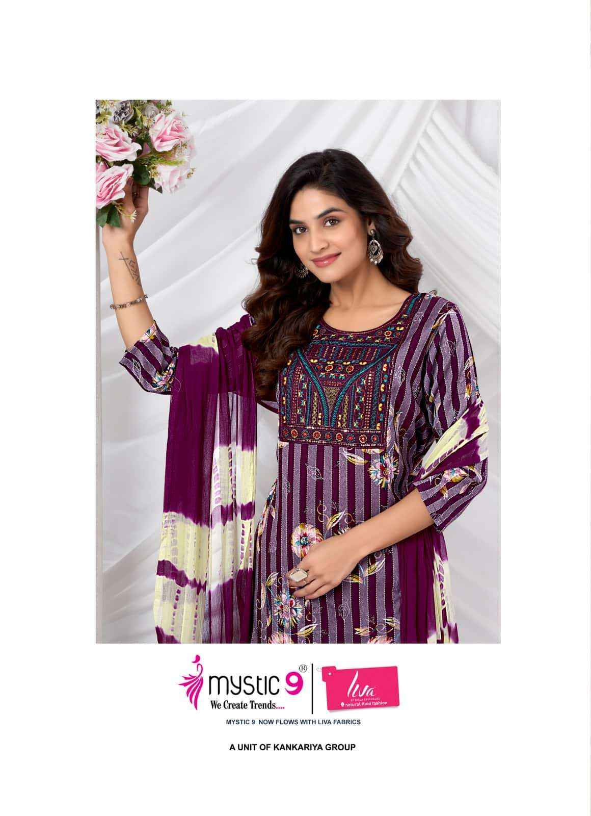 Mystic 9 Rubina Vol 10 Fancy Readymade Suir Wholesale Rate ( 8 Pcs Catalog )