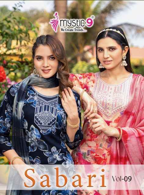 Mystic 9 Sabri Vol 9 Reyon Kurti Combo Set Wholesale Rate ( 8 Pcs Catalog )
