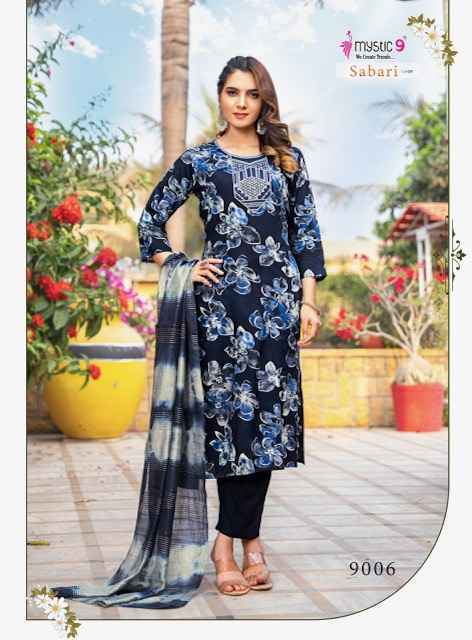 Mystic 9 Sabri Vol 9 Reyon Kurti Combo Set Wholesale Rate ( 8 Pcs Catalog )