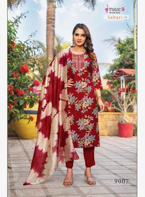 Mystic 9 Sabri Vol 9 Reyon Kurti Combo Set Wholesale Rate ( 8 Pcs Catalog )