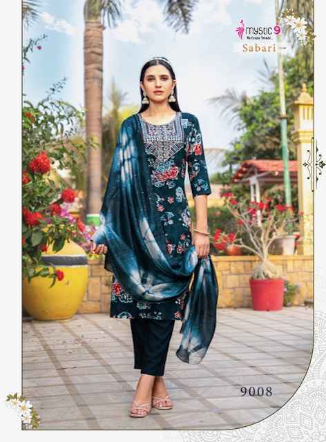 Mystic 9 Sabri Vol 9 Reyon Kurti Combo Set Wholesale Rate ( 8 Pcs Catalog )