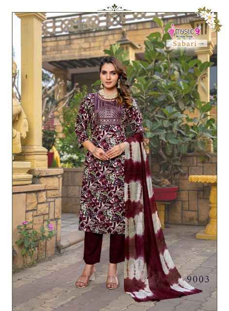 Mystic 9 Sabri Vol 9 Reyon Kurti Combo Set Wholesale Rate ( 8 Pcs Catalog )