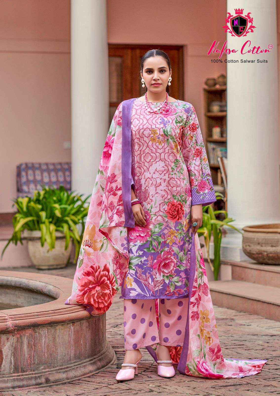 Nafisa Cotton Majestic Cotton Salwar Kameez Wholesale Rate ( 6 Pcs Catalog )