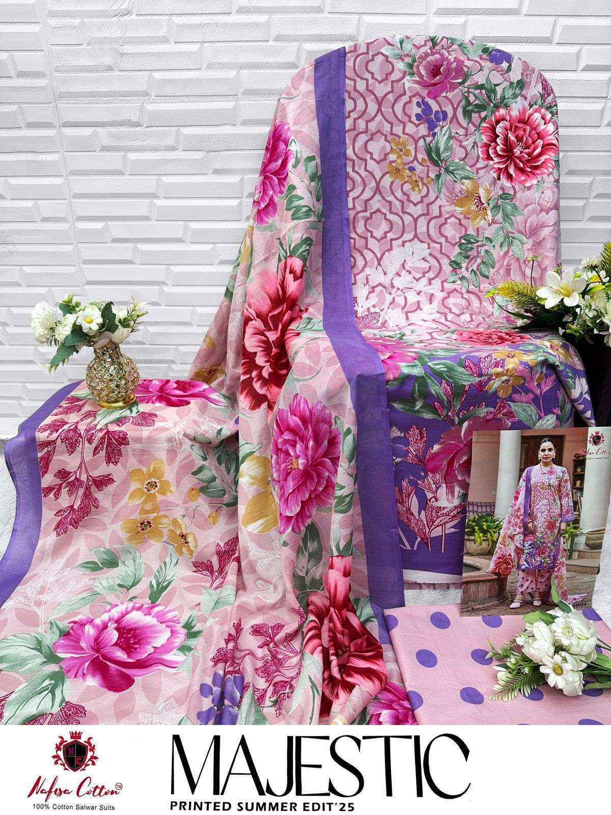 Nafisa Cotton Majestic Cotton Salwar Kameez Wholesale Rate ( 6 Pcs Catalog )