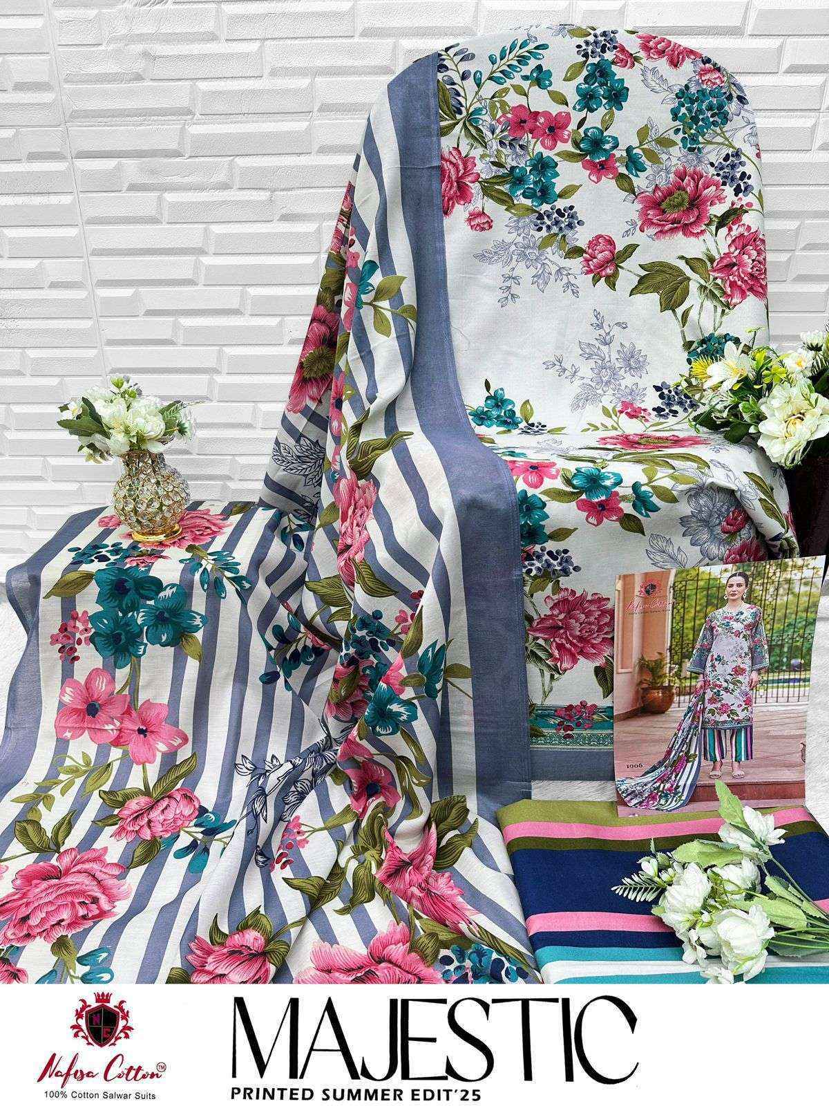 Nafisa Cotton Majestic Cotton Salwar Kameez Wholesale Rate ( 6 Pcs Catalog )