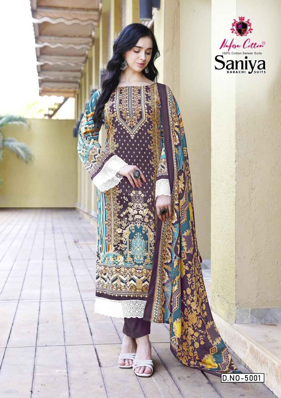 Nafisa Cotton Saniya Karachi Suits Vol 5 Wholesale Cotton Dress Material ( 6 pcs Catalogue