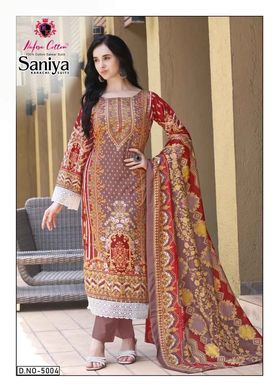 Nafisa Cotton Saniya Karachi Suits Vol 5 Wholesale Cotton Dress Material ( 6 pcs Catalogue