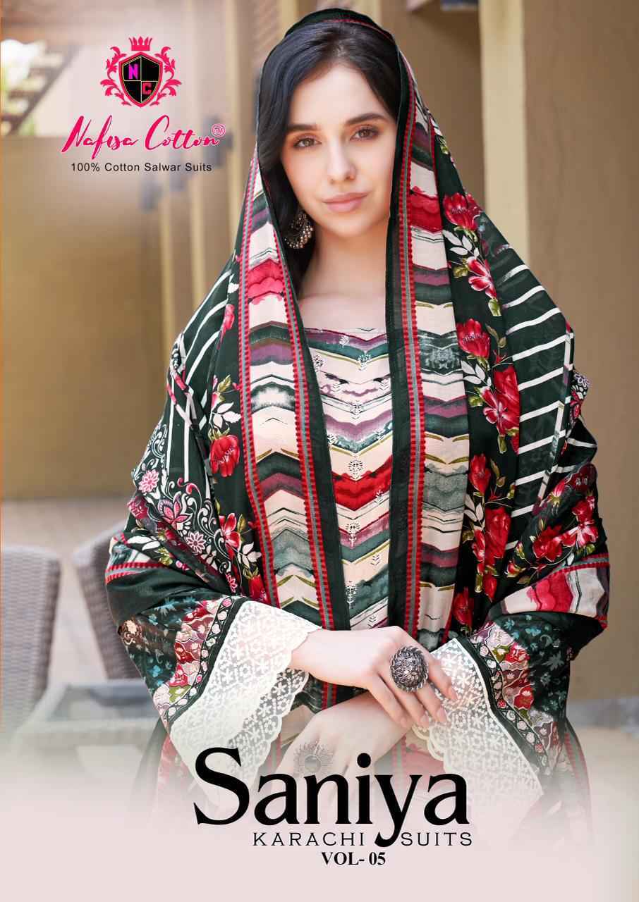 Nafisa Cotton Saniya Karachi Suits Vol 5 Wholesale Cotton Dress Material ( 6 pcs Catalogue