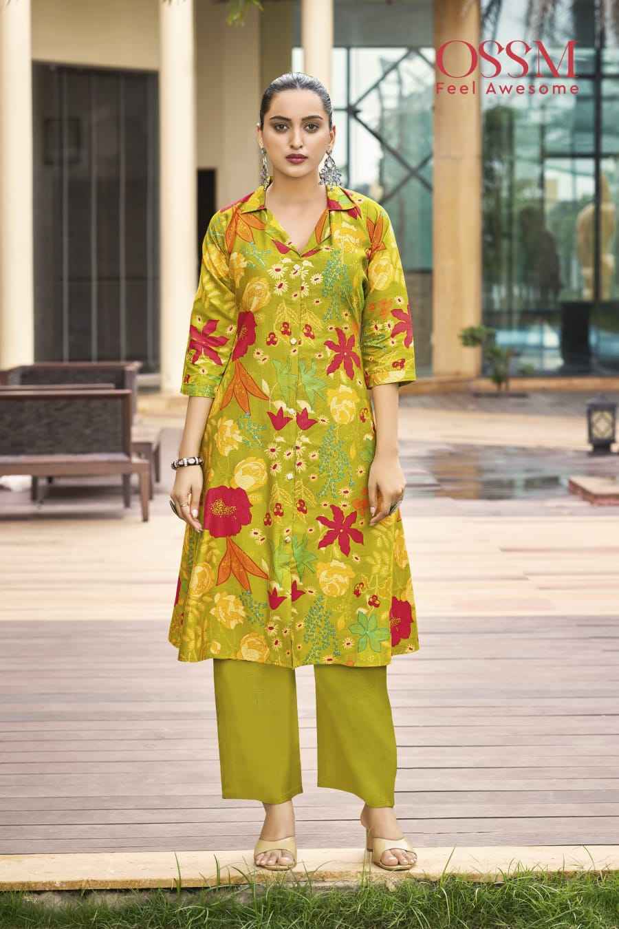 Ossm Rosy Vetican Kurti With Bottom Set Wholesale Rate ( 6 Pcs Catalog )