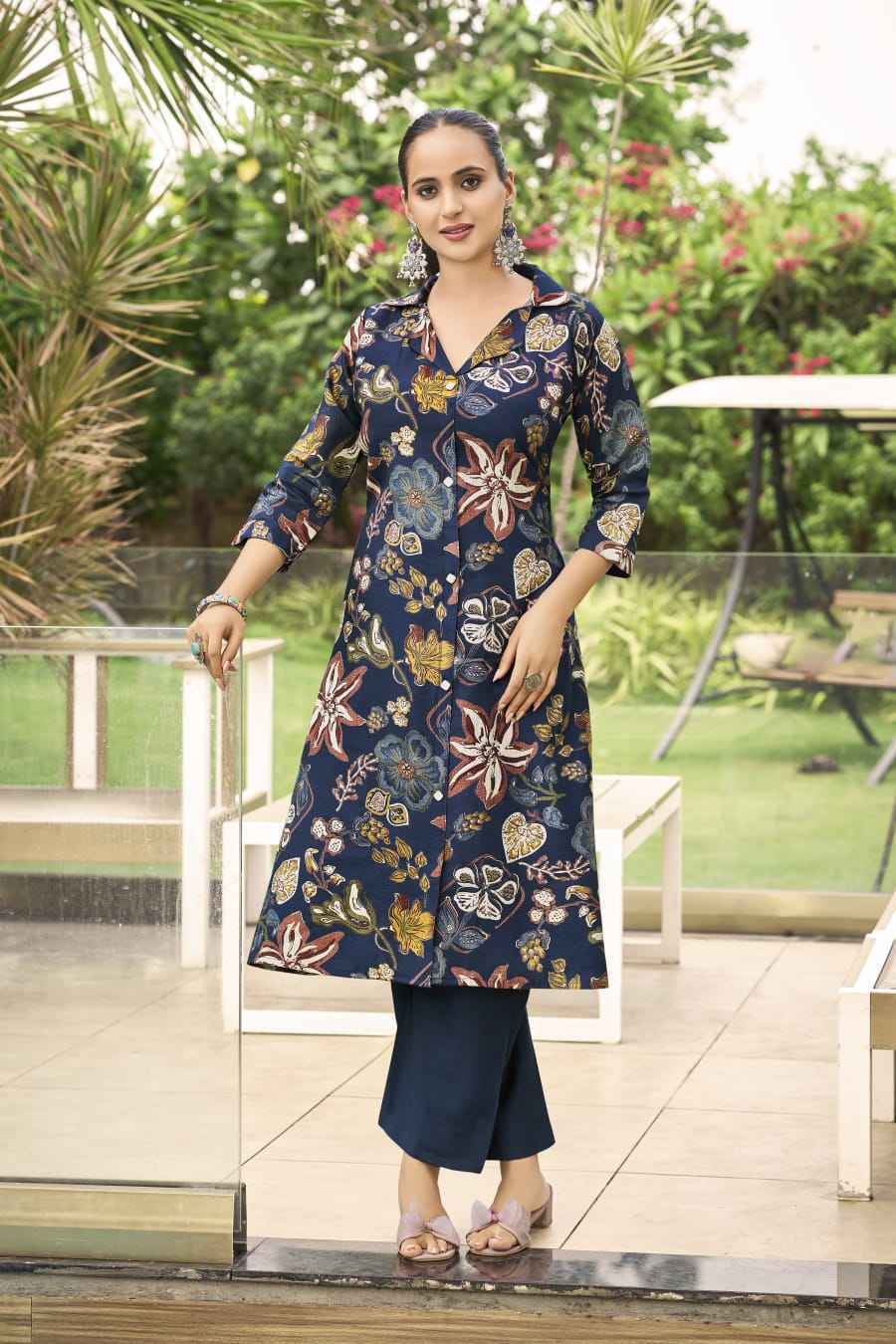 Ossm Rosy Vetican Kurti With Bottom Set Wholesale Rate ( 6 Pcs Catalog )
