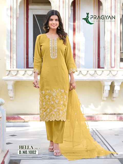 Pragyan Bella Vol 1 Roman Silk Kurti Combo Set Wholesale Rate ( 6 Pcs Catalog )