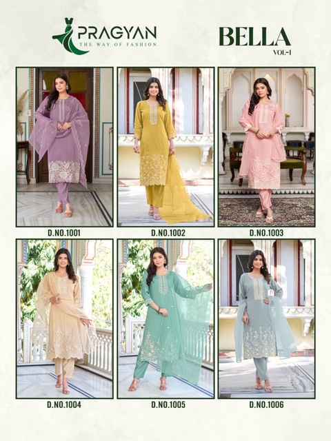 Pragyan Bella Vol 1 Roman Silk Kurti Combo Set Wholesale Rate ( 6 Pcs Catalog )
