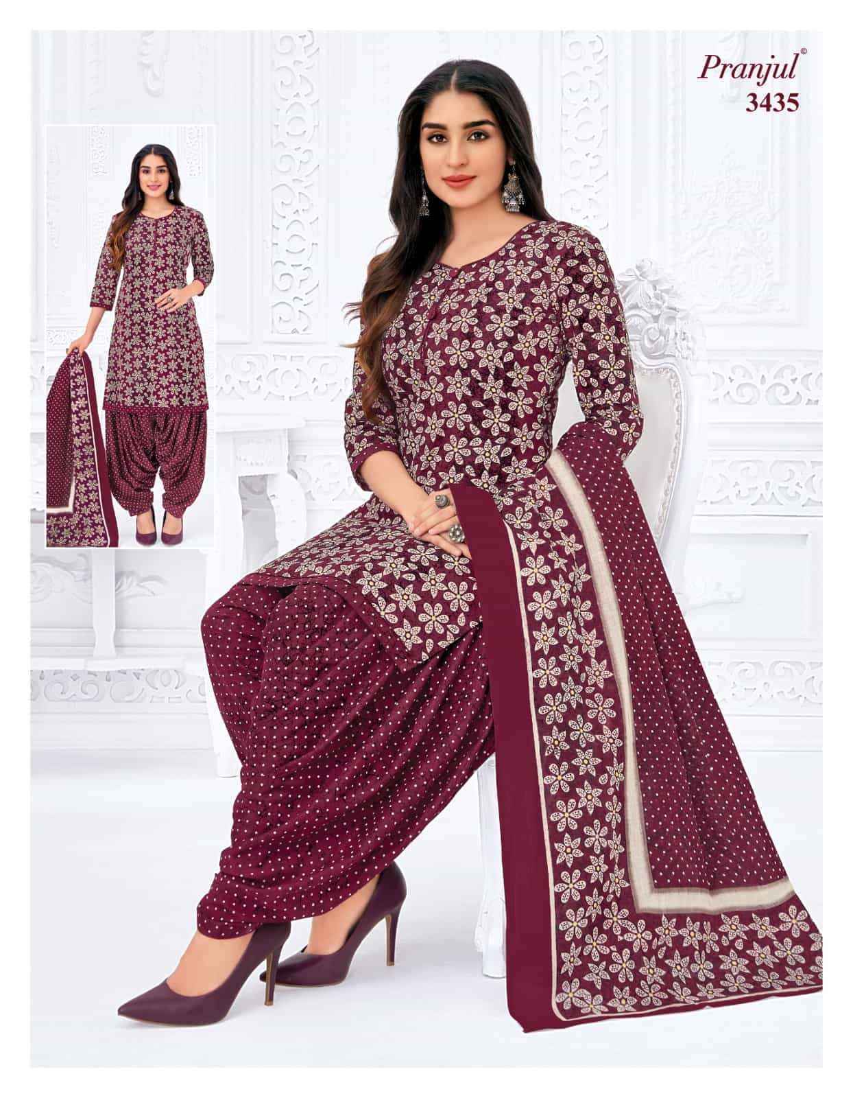 Pranjul Priyanshi Vol 34 cotton dress material manufacturers ( 6 Pcs Catalog )