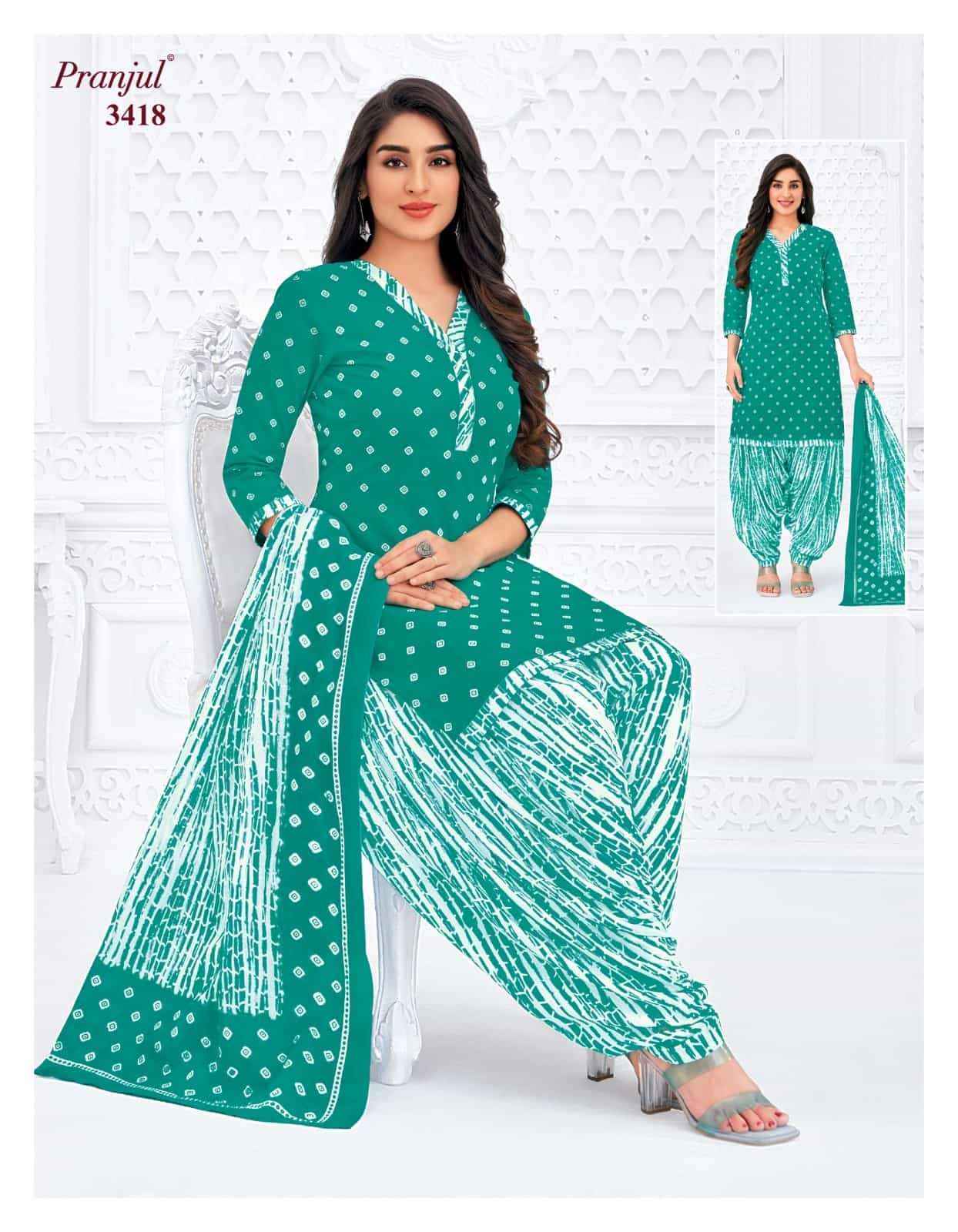 Pranjul Priyanshi Vol 34 Pure Cotton Patiyala Salwar Suits ( 6 Pcs Catalog )