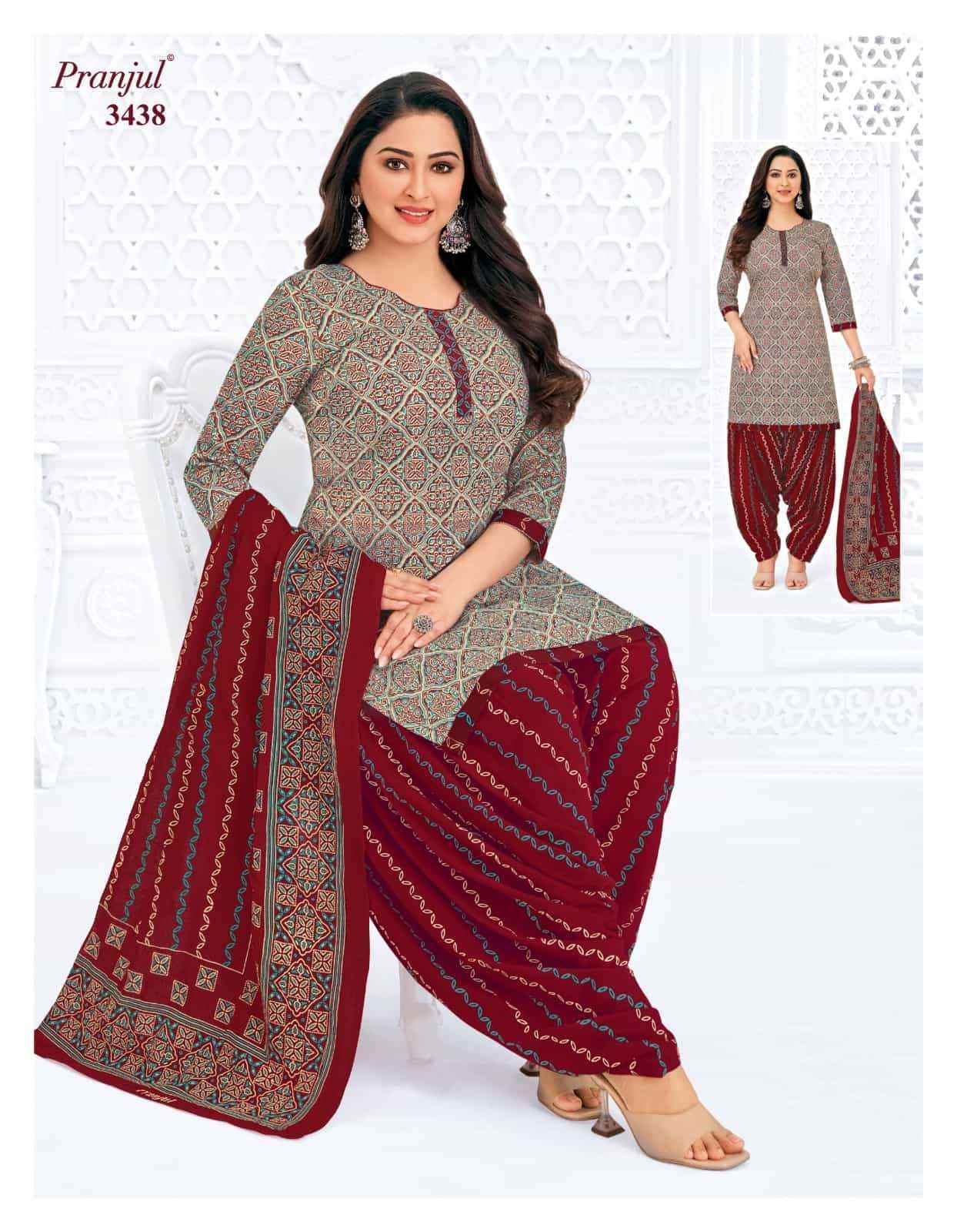 Pranjul Priyanshi Vol 34 Pure Cotton Patiyala Salwar Suits ( 6 Pcs Catalog )