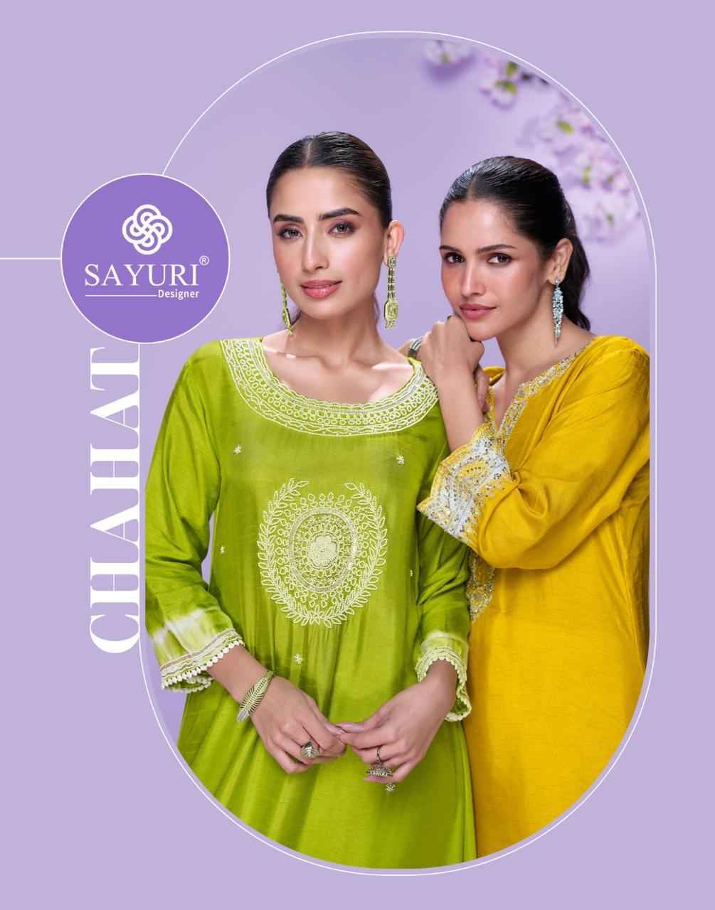 Sayuri Designer Chahat Silk Kurti Wholesale Rate ( 4 Pcs Catalog )