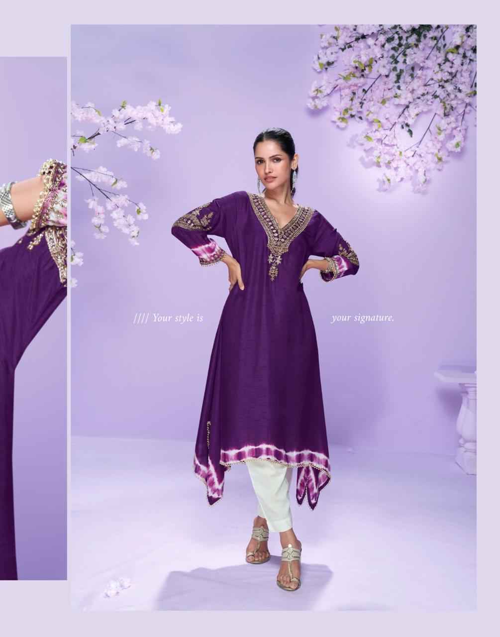 Sayuri Designer Chahat Silk Kurti Wholesale Rate ( 4 Pcs Catalog )