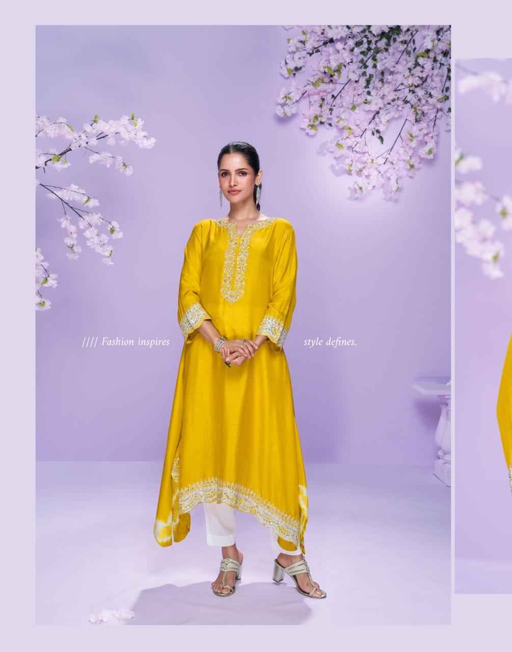 Sayuri Designer Chahat Silk Kurti Wholesale Rate ( 4 Pcs Catalog )