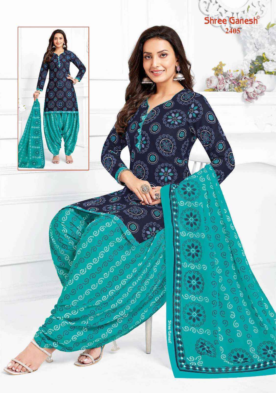 Shree Ganesh Bandhani Vol 4 Cotton Dress Material ( 15 pcs Catalogue ) Surat Kapda Market