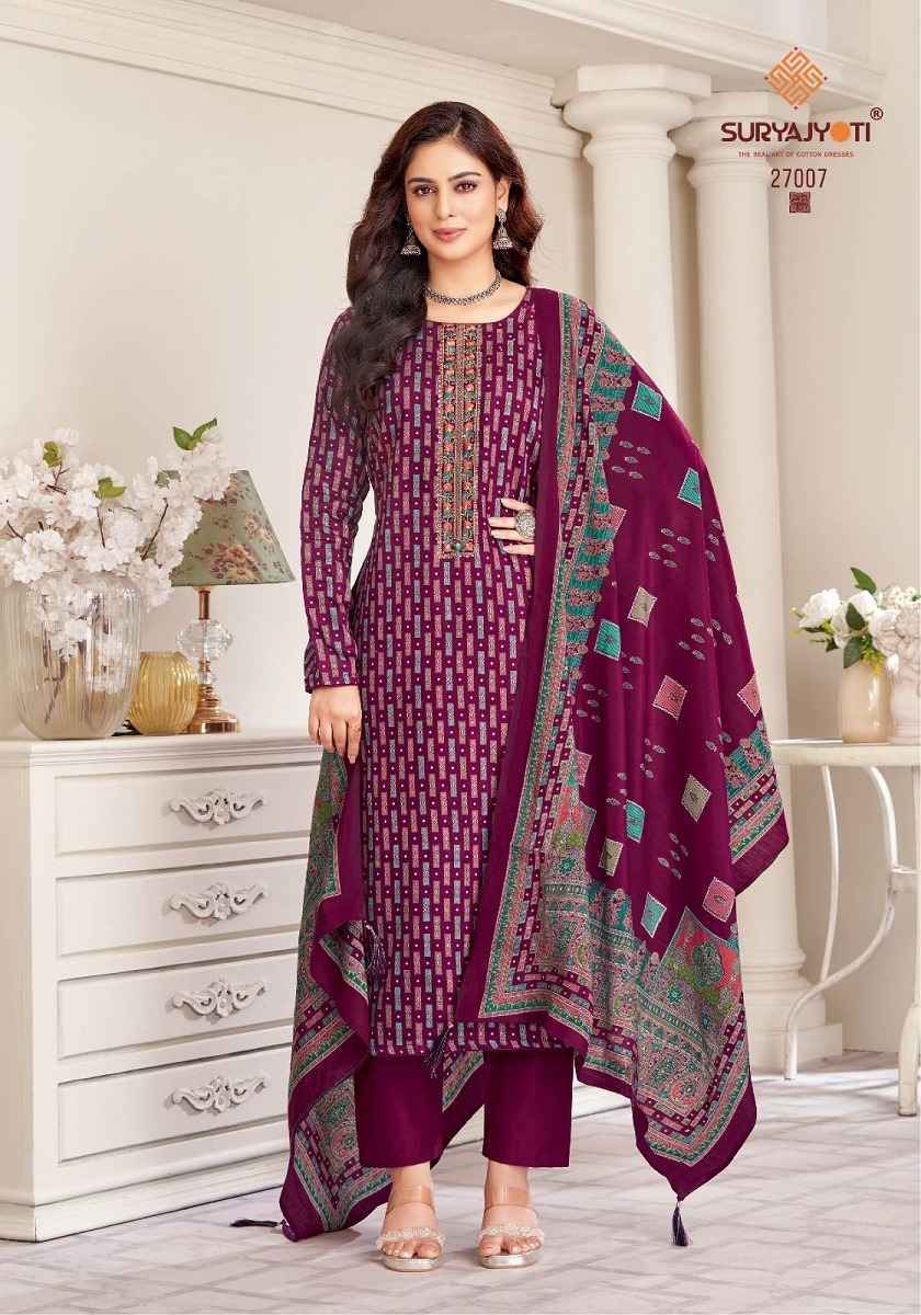 Suryajyoti Kalki Vol 27 Jam Satin Dress Material 8 Pc Catalouge