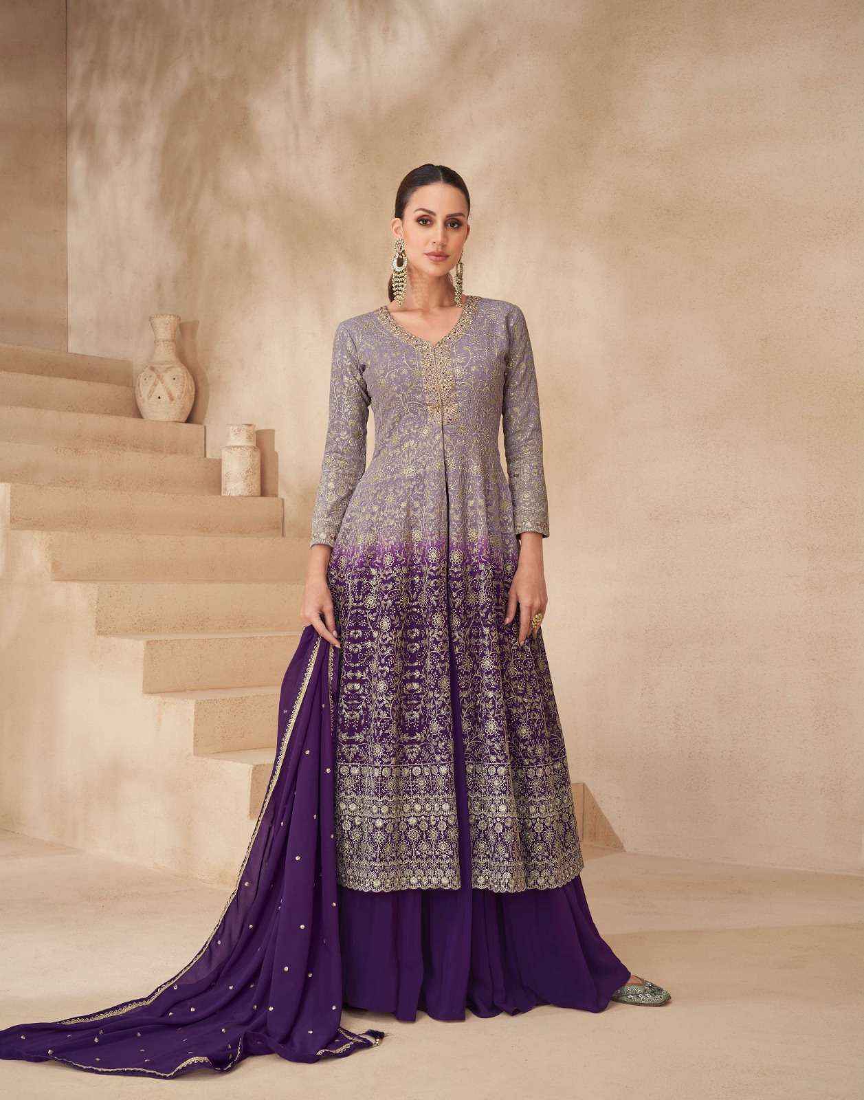 AASHIRWAD CREATION GULNAAZ HEAVY EMBROIDERED WEDDING WEAR DRESS WHOLESALE RATE ( 4 PCS CATALOG )