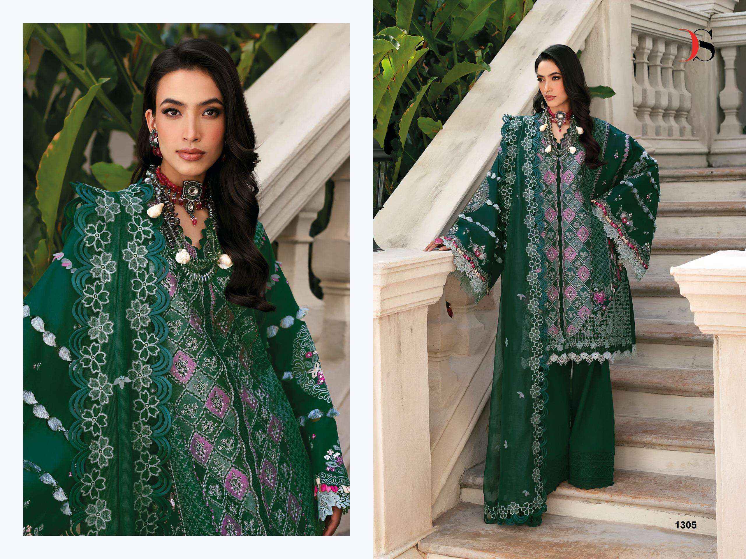 Deepsy Suit Maria B Premium Embroidered 25 -3 Cotton Dress Material ( 6 pcs Catalogue )