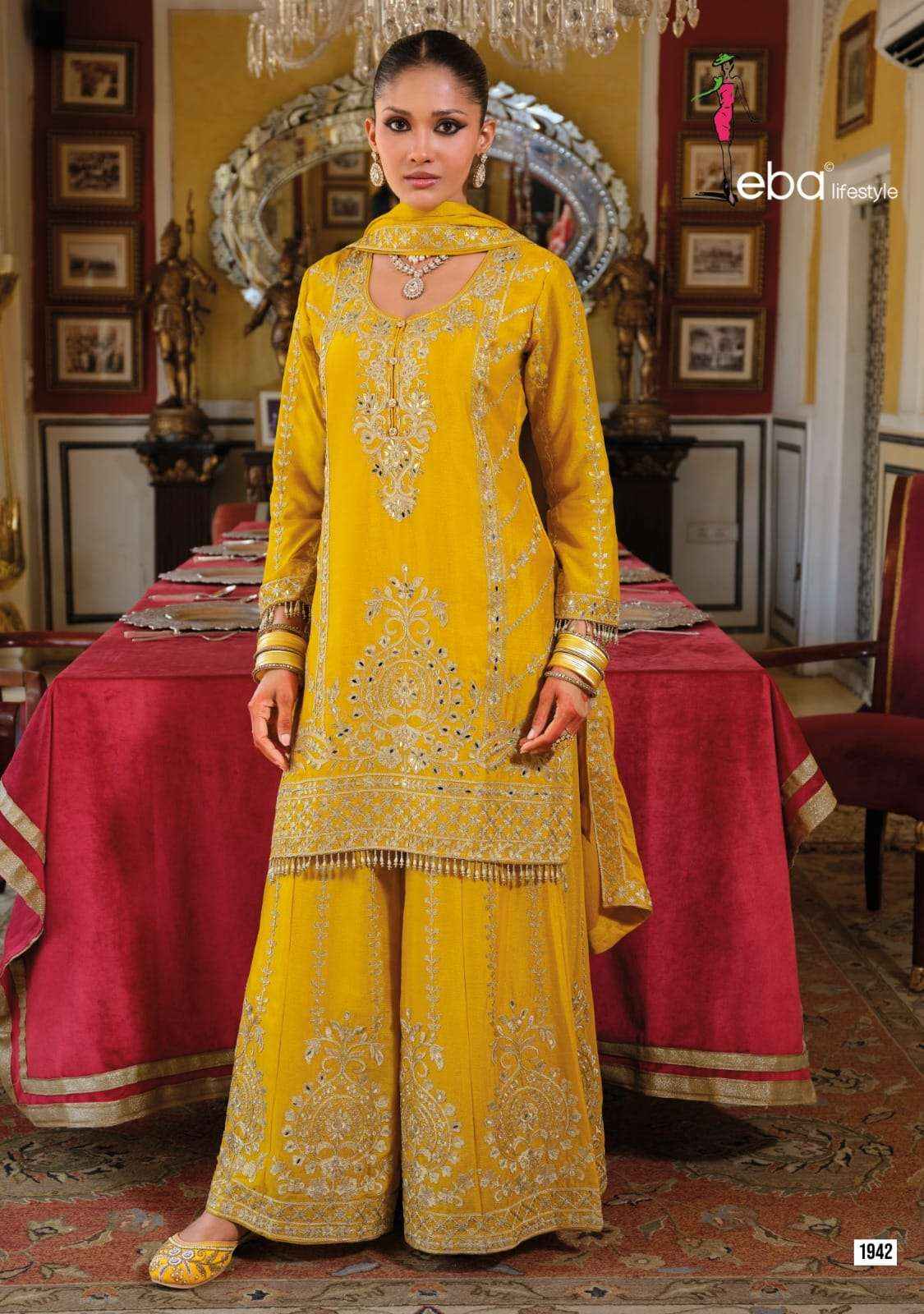 Eba Lifestyle Sundari Readymade Designer Palazzo Wedding Suit Wholesale Rate ( 4 Pcs Catalog )