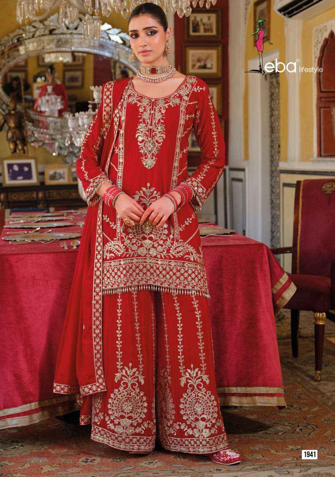Eba Lifestyle Sundari Readymade Designer Palazzo Wedding Suit Wholesale Rate ( 4 Pcs Catalog )