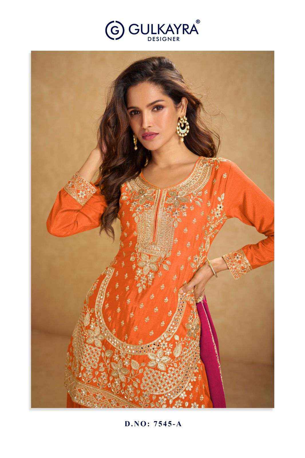 Gulkayra Aarushi 7545 Colors Designer Gharara Suit Wholesale Rate ( 3 Pcs Catalog )