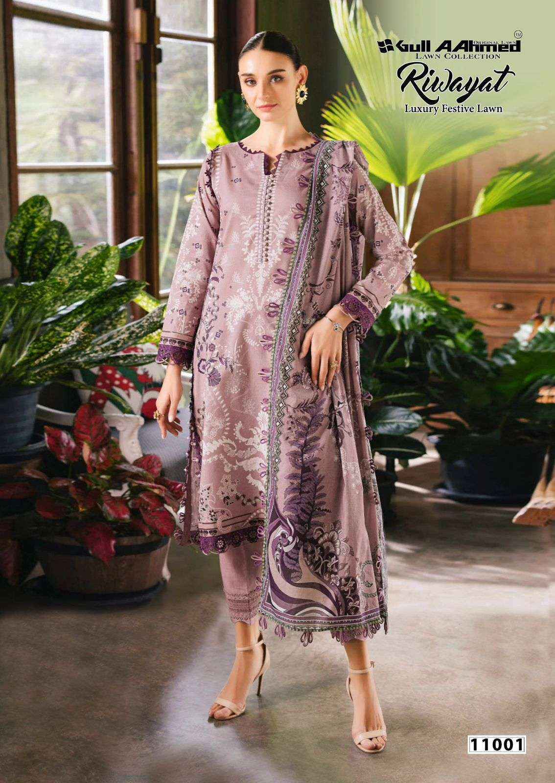 Gull Aahmed Riwayat Vol 11 Lawn Cotton Salwar Kameez Wholesale Rate ( 6 Pcs Catalog )