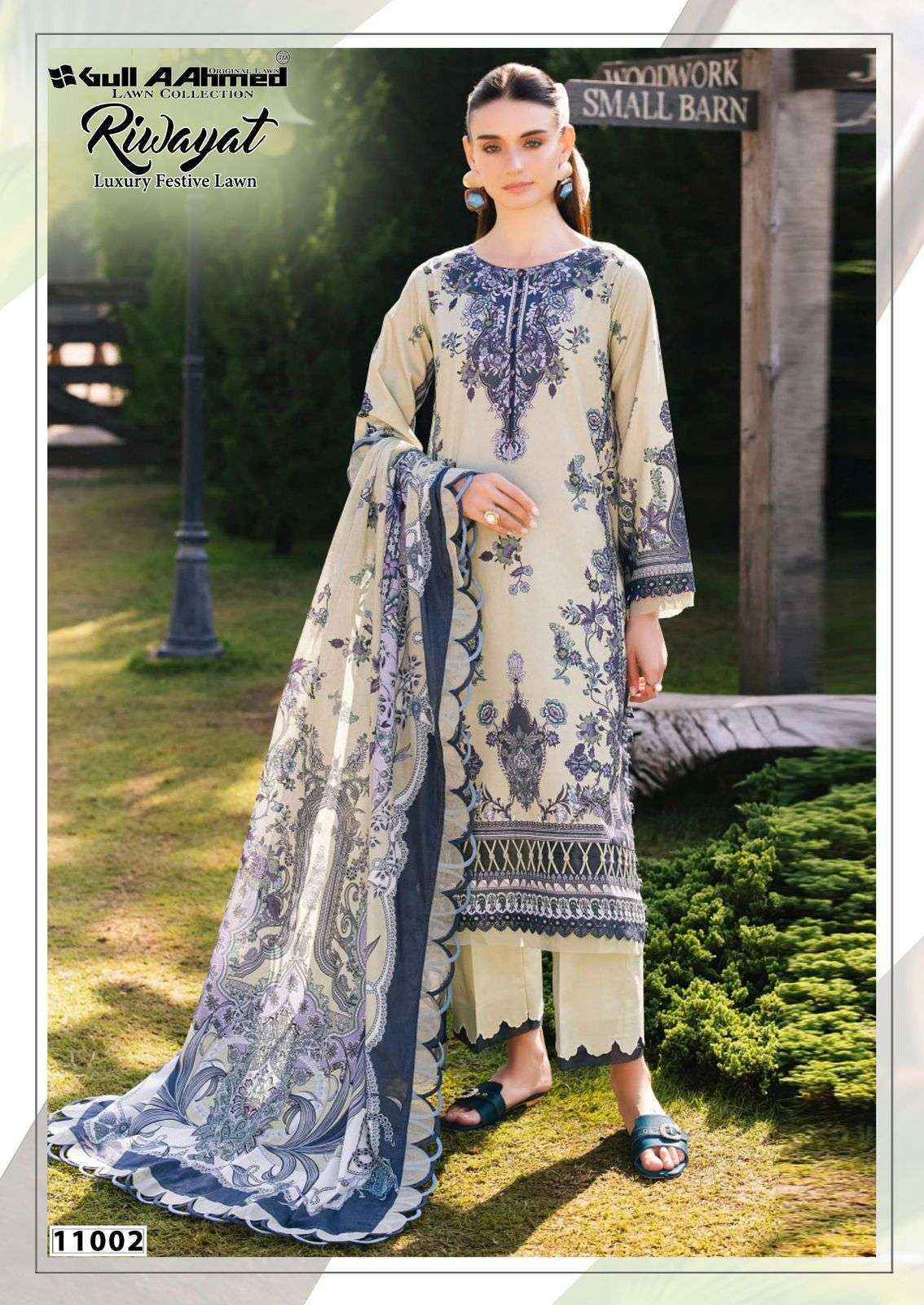Gull Aahmed Riwayat Vol 11 Lawn Cotton Salwar Kameez Wholesale Rate ( 6 Pcs Catalog )