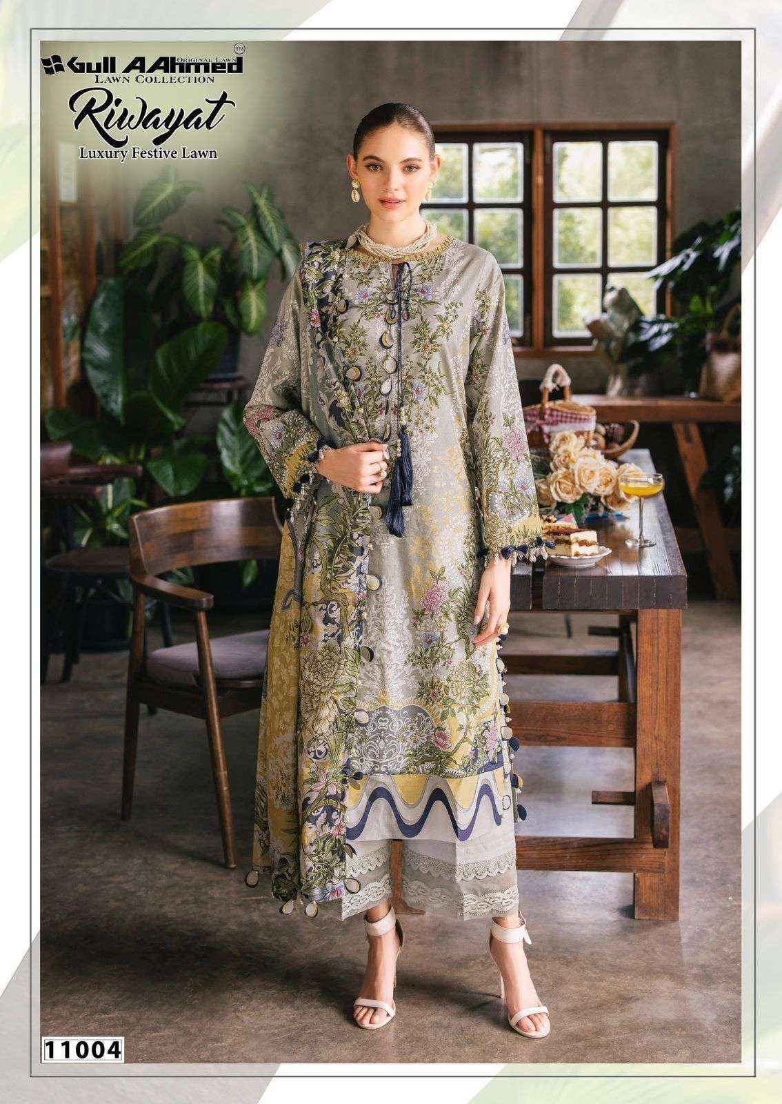 Gull Aahmed Riwayat Vol 11 Lawn Cotton Salwar Kameez Wholesale Rate ( 6 Pcs Catalog )