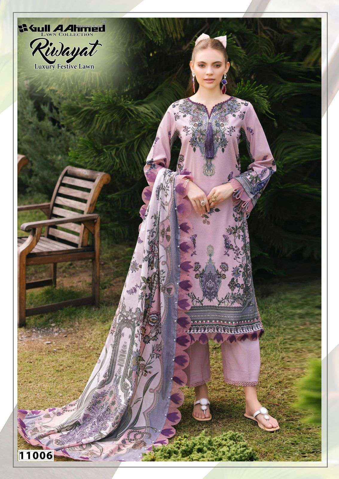 Gull Aahmed Riwayat Vol 11 Lawn Cotton Salwar Kameez Wholesale Rate ( 6 Pcs Catalog )