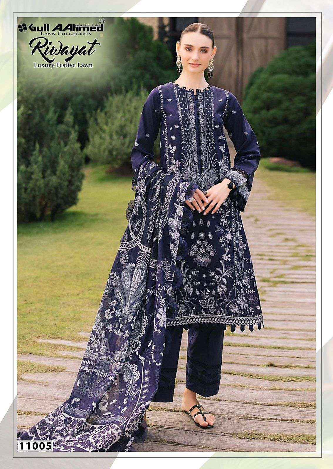 Gull Aahmed Riwayat Vol 11 Lawn Cotton Salwar Kameez Wholesale Rate ( 6 Pcs Catalog )