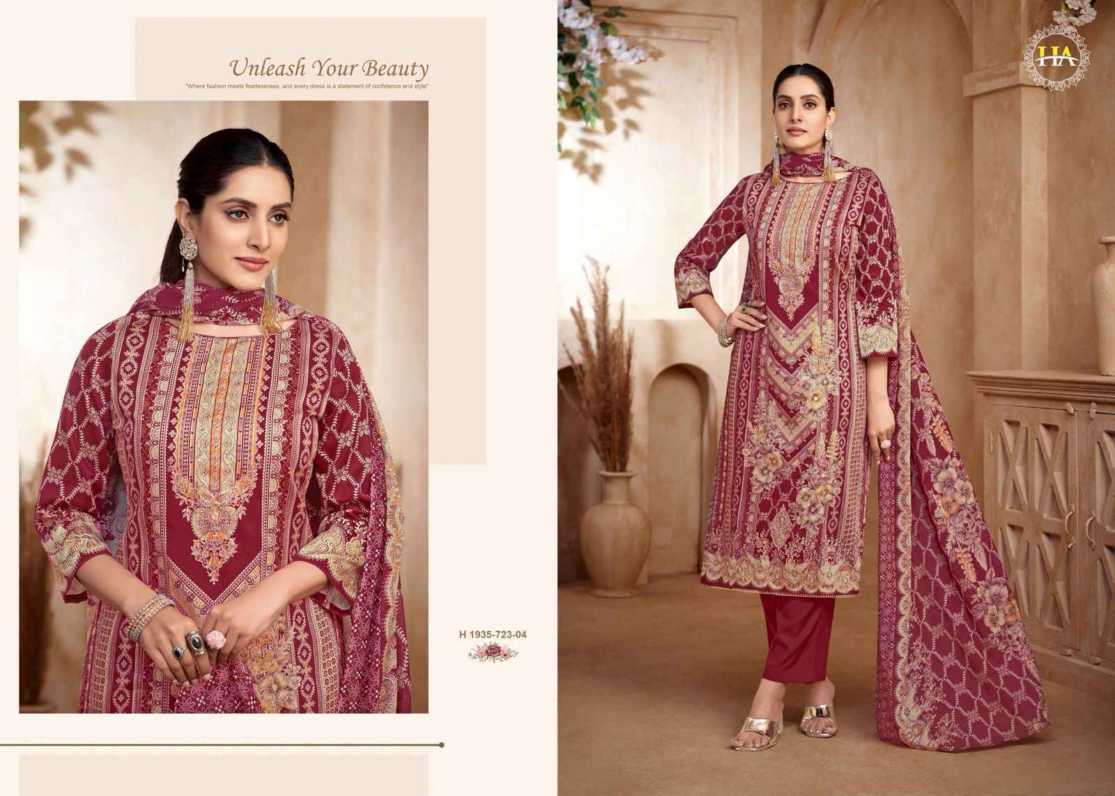 Harshit Fashion Meheroon Edition 13 Viscouse Reyon Salwar Suit Wholesale Rate ( 6 Pcs Catalog )