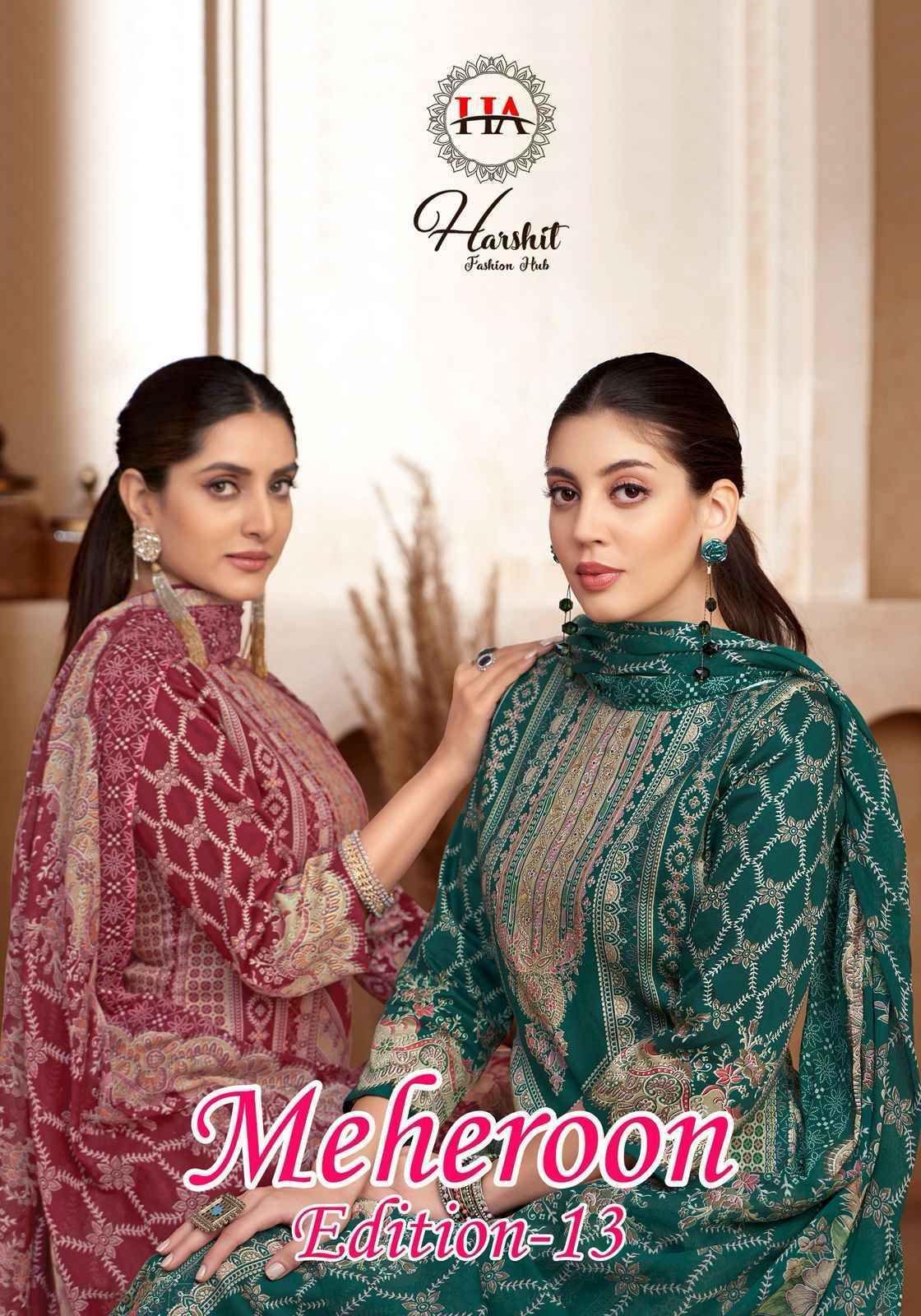Harshit Fashion Meheroon Edition 13 Viscouse Reyon Salwar Suit Wholesale Rate ( 6 Pcs Catalog )