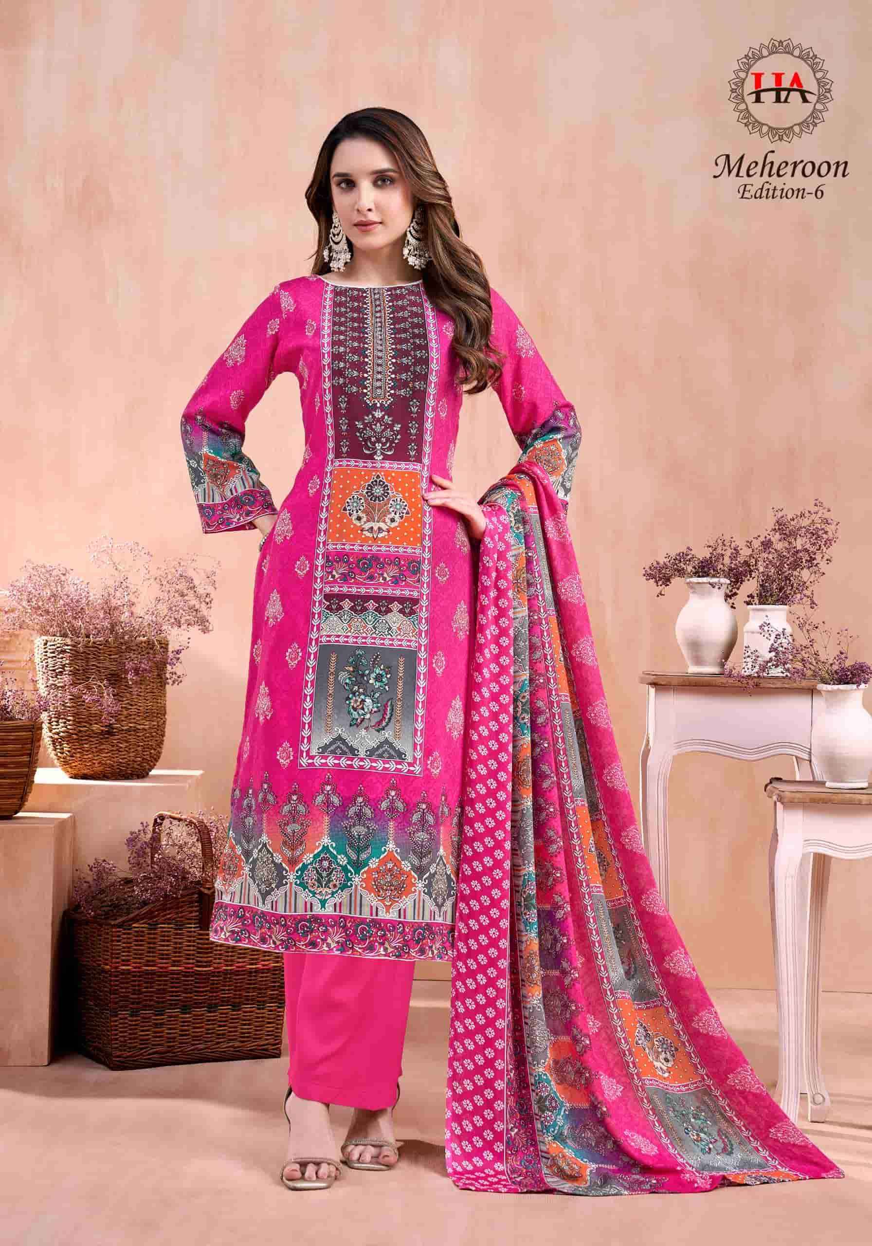 Harshit Meheroon Edition 6 Pure Viscose Rayon Dress Material Wholesale ( 6 Pcs Catalogue )