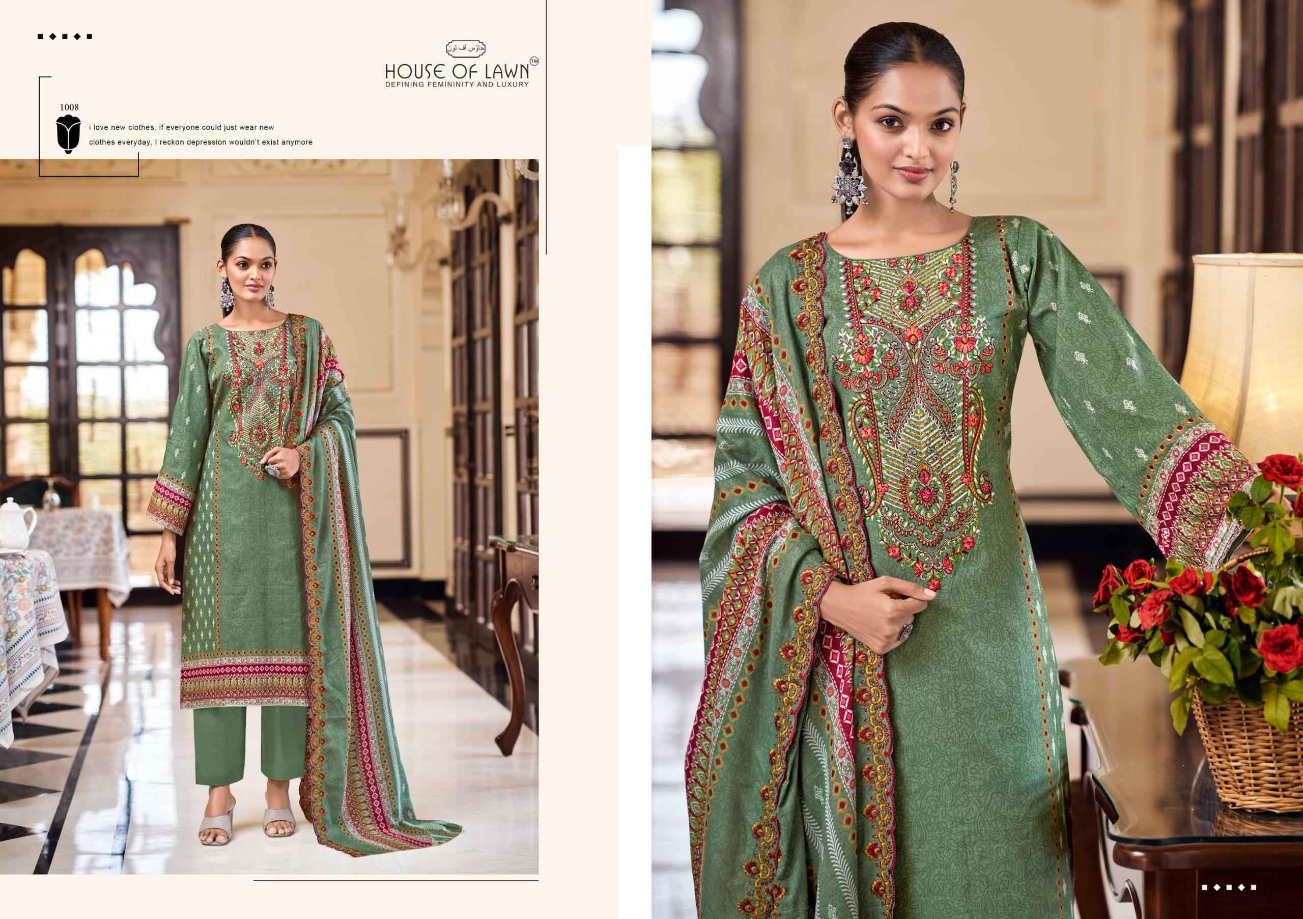 House Of Lawn Bin Saeed Cotton Pakistani Suits Wholesale Online ( 8 Pcs Catalogue )