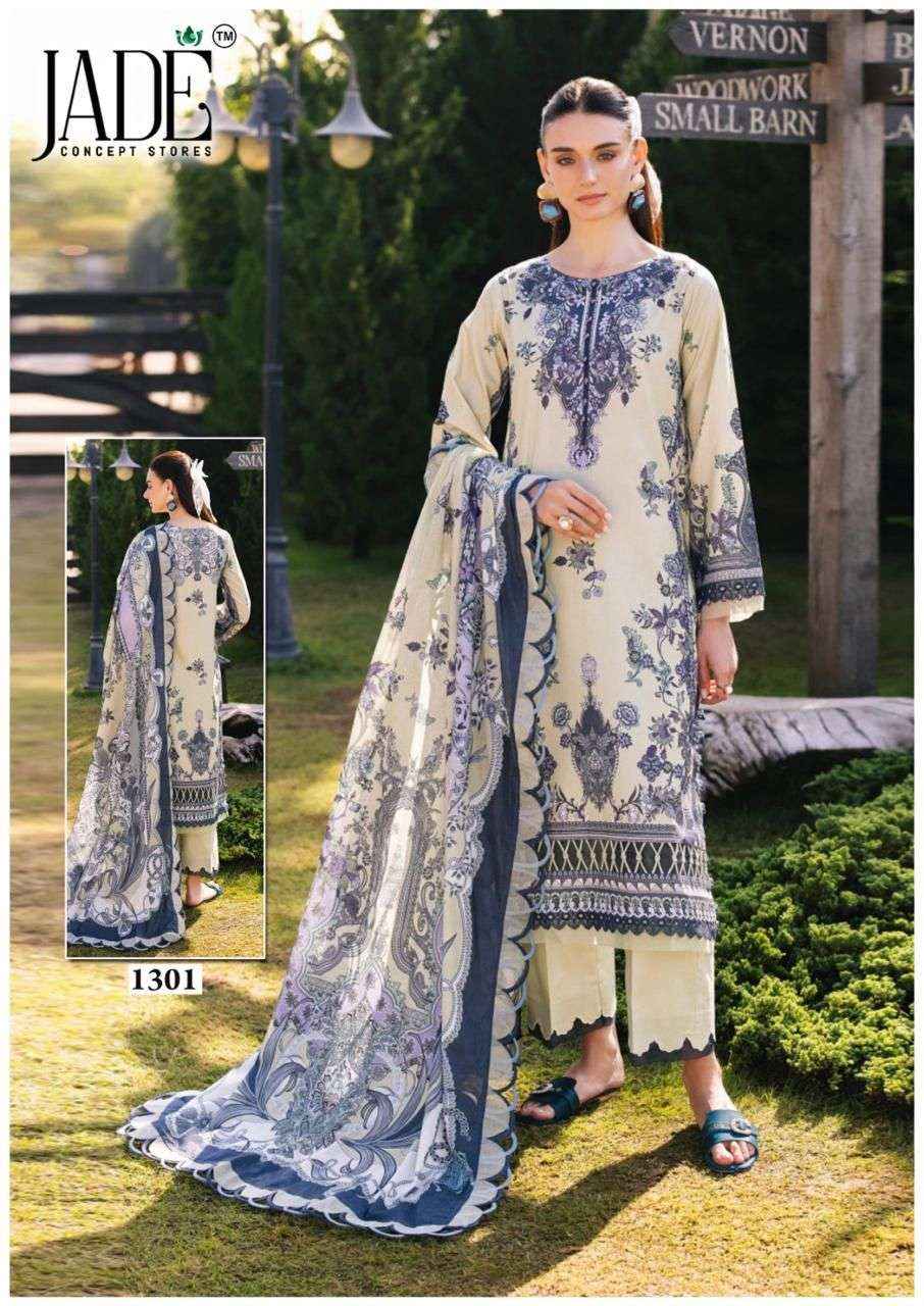 Jade Bin Saeed Vol 13 Pure Heavy Lawn Cotton Salwar Kameez Wholesale Rate ( 6 Pcs Catalog )