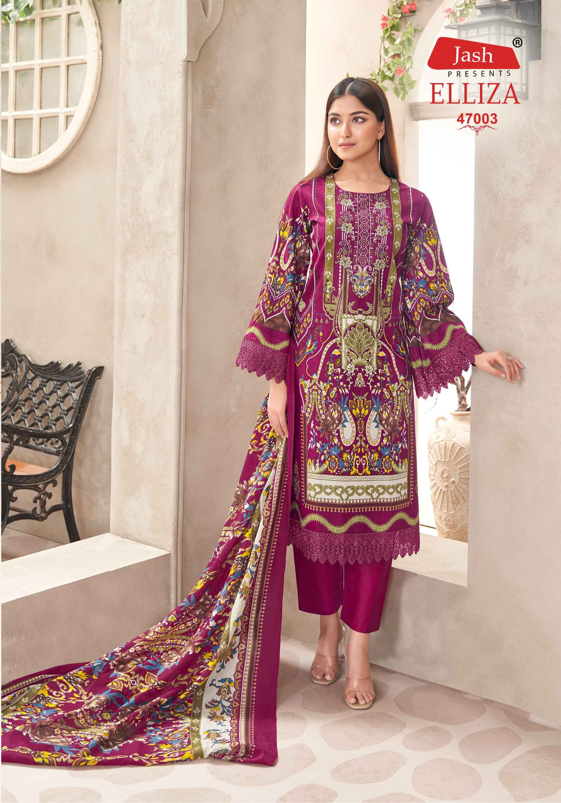 JASH ELLIZA VOL-47 PURE COTTON DRESS MATERIAL WHOLESALE PRICE ( 10 PCS CATALOGUE )